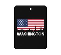 Washington U.S. Flag Cute Car Air Fresheners Long Lasting Scent Car Mirror Hanging Scented Cards Tablets Square
