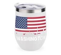 Washington U.S. Flag Cute Wine Tumbler with Lid Stainless Steel Vacuum Cup Hot Cold Insulated Coffee Mug