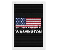 Washington U.S. Flag Funny Diamond Art Painting Kits for Adults Vertical Round Drill Dots Picture Crafts 8"x12"