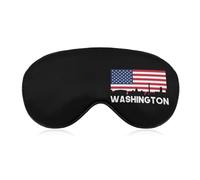 Washington U.S. Flag Printed Sleep Mask for Unisex Adult Soft Night Blindfold with Adjustable Strap