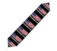 Washington U.S. Flag Trendy Table Runner With Tassels Soft Plush Table Cloth Living Room Decor 200*33cm