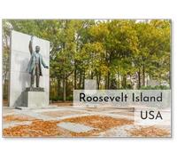 Washington, USA - : 17-foot Bronze Statue of President Theodore Roosevelt on The Memorial Plaza in Autumn at Roosevelt Island in Washington, by Sculptor Paul Manship in 1967, Fridge Magnet