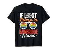 Washington Vacation Palm Tree Return to Bainbridge Island T-Shirt