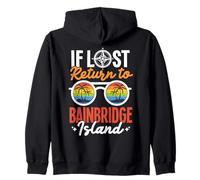 Washington Vacation Palm Tree Return To Bainbridge Island Zip Hoodie