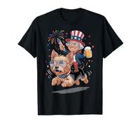 Washington Yorkshire Terrier 4th Of July USA American Flag T-Shirt