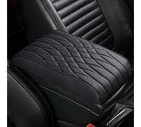 WASHLA Car Center Console Armrest Mat for Hyundai Ioniq AE Hatchback Sedan 2016-2023 2024 2025 Universal Armrest Seat Box Protector Cover Leather Accessories for Suv Truck Vehicle,Black