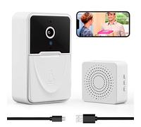 WASHLA Video Doorbell Wireless,Ring Video Doorbell Smart Wireless Security Camera with Two-Way Talk Wireless Video Doorbell Camera for Outdoor Entrance(White)