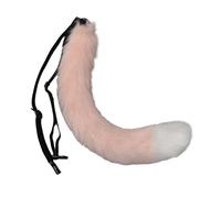 Washranp Fluffy Cat Tail Soft Comfortable Tail Japanese Style Faux Fox Tail Adjustable Belt Artificial Cat Tail Furry Tail Pink