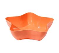 Washranp Food Grade Fruit Tray Easy to Clean Plate Five-pointed Star Design Large Capacity Plastic Multi-purpose Snack Kitchen Orange S