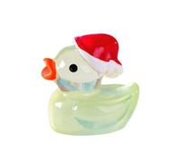 Washranp Handmade Christmas Crafts Ornament Resin Duck Miniature Adorable Glow in Dark Mini Landscape Creations Xmas Ornaments Festive Garden Green