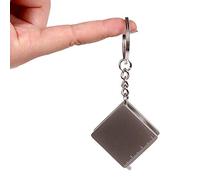 Washranp Mini Key Chain Stainless Steel Tape Measure Keychain Portable Keyring Retractable Measure Tape Ruler Keychain Key Ring Pendant Silver