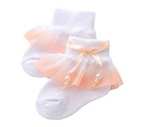 Washranp Newborn Socks -Skid Spring Baby Short Socks Good Elastic for Protection 1 Pair Orange M