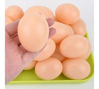 Washranp Plastic Fake Eggs, 4Pcs Artificial Egg Basket Fillers DIY Easter Egg Realistic Chicken Egg Easter Decorations for Painting,DIY,Home Decor,Party,Kids Toy Skin Color 4pcs