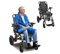 Washranp Ultra-Light Electric Wheelchair for Adults, 22KG, All Terrain Automatic Wheelchairs, 20+ Miles Long Travel Range, Motorized Electric Wheel Chair, Folding Mobility Scooter for Senior Black