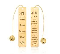 Wasise 8th Anniversary Bookmark - Bronze Anniversary Bookmark, 8th Wedding Anniversarys Copper Bookmarks for Wife Husband, Romantic Wedding Metal Bookmarks,Valentine's Day Gifts,Bronze Gift for Women