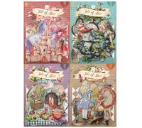 Wasise ALIC in Wonderland Stickers - 120PCS Stickers for Scrapbooking, Vintage Scrapbook Accessories, Fairy Sticker,Funny Aesthetic Waterproof PET Scrapbook Sticker for Journals Planners DIY Crafts