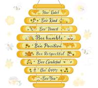 Wasise Bee Decorations - Spring Daisy Wooden Wall Decor, Bee Honey Home Office Decor, Kitchen Signs Wall Decorations, Yellow Sunflower Gifts for Kitchen, Creative Decorative Sign Accessories