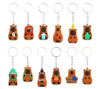 Wasise Capybara Keychain - Backpack Keyring, Cute Capybara Gifts, Kawaii Keychain, Car Key Chain, Small Pendant Soft Glue Animal Accessories for Bag, Schoolbag, Handbag, DIY Creative Handcraft