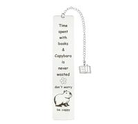 Wasise capybara stuff - Capybara Bookmark, Inspirational Capybaras Gifts for Readers, Bookmarks For Girls, Cute Animal Bookmarks with Chain Book Charm,Animal Lover Gift for Book Club Bookworm Bookmate