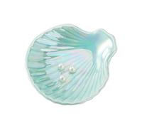 Wasise Ceramic Trinket Dish - Jewellery Tray, Trinket Dish Shel, ewellery Tray, Ring Holder Dish,Trinkets Tray for Earrings, Necklaces Watch, Key Bowl, Gift for Mom Friend Sister, Blue Iridescent