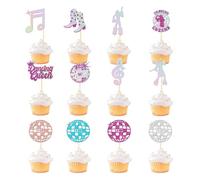 Wasise Dancing Queen Cake Topper - 28PCS Dancing Queen, Disco Ball Cake Decoration, Cupcake Decorations, Disco Ball Cakes Topper, Glitter Cakes Decorations, Discos Theme Party Decoration