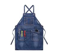 Wasise Denim Apron - Jean Apron, Hair Stylist Aprons, Plus Size Aprons for Women with Pockets, Blacksmith, Artist Smock, Gardening, Cosmetology, Ceramics, Fashionable And Exquisite Work Clothes