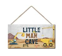 Wasise Digger Wall Art - Digger Bedroom Accessories, Man Cave Decor, Diggers Wall Stickers For Bedrooms, Man Cave Decor Construction Theme Hanging Sign,Little Man Cave Sign for Studio Office Game Room