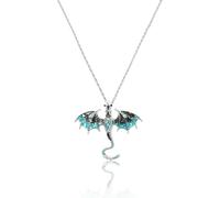 Wasise Dragon Necklace - Gothic Jewellery, Fourth Wing Merch, Gothic Jewelry with Fantasy Dragon Pendant, Chinese Dragons Pendant, Dragons Gifts for Women, Unique Necklace Gifts for Lovers (BLUE)