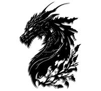 Wasise Dragon Wall Art - 30 x 21CM Black Metal Wall Art, Intricate Dragon Decor, Hangings Ornaments Decor, Forth Wing Merch, Fantasy Dragons Lover's Gifts for Living Room Bathroom Bedroom Office