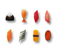 Wasise Fridge Magnet - 8PCS Cute Fridge Magnets, 3D Food Resin Food Magnets,Sushi Go Party, Aesthetic Decoration, Japanese Food-themed Resin Magnets for Refrigerator Whiteboard Kitchen Kid's Drawing