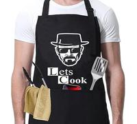 Wasise Funny Aprons for Men - Chef Apron for Men, Aprons for Cooking, Delantales De Cocina Para Hombres, Apron with Pockets, Kitchen, Grilling, Chef, Gifts for Chefs, Adjustable for Male (Black)