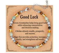 Wasise Good Luck Bracelet - Good Luck Charm, Morse Code Bracelet, Leaving Gifts for Women, Lucky Charm, Congratulations Gifts, Meaningful Blessing Card, Encouragement Gift for Exams, New Job, Success