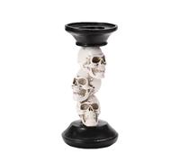 Wasise Gothic Candle Holders - Triple Skull Skeleton Candle Stick Holder, Halloween Candles, Halloween Skulls Candles, Skull Gifts for Women,White Skulls Decorations for Party Table Bathroom Kitchen