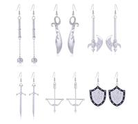 Wasise Gothic Earrings - 6PCS Goth Earrings, Gothic Jewelry, Medieval Renaissance Dagger, Grunge Jewellery, Renaissance Jewelry for Women, Arrow Earring for Women, Birthday Gift, Valentine's Day Gift