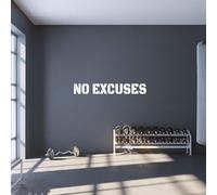 Wasise Gym Wall Art - Decor for Home Gym, 'NO Excuses' Letters Posters, Motivational Wall Art Signs, Inspirational Fitness Workout Stickers, Waterproof and Durable, Minimalist Design (White)