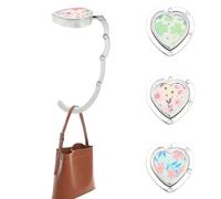 Wasise Handbag Hook - 3PCS Heart-Shaped Foldable Portable Bag Holder for Table, Handbag Hangers for Wardrobe, Purse Hangers, Handbags Hanger Hook, Hooks Hanger for Easy Storage