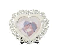 Wasise Heart Photo Frame - Small Picture Frames, Elegant Silver Wedding Picture Frames, Anniversary Photo Frame, Small Heart Shaped Pictures Case with Rhinestones, Gift for Couples, Valentines Gifts