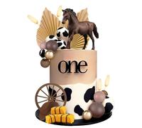 Wasise Horse Cake Topper - 28 PCS My First Rodeo 1st Birthday, Western Cowboy Cake Decorations, Cow Cakes Topper, Brown Ball Horse Cakes Decorations for Western Theme Party Cowboy Birthday Supplies