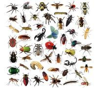 Wasise Insect Stickers - 50PCS Bug Stickers, Beetle Sticker, Nature Label, Journal Decal, Suitcase Decal, Laptop Decals, Rainforest Decals, Waterproof Sticker