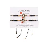Wasise Ladybird Gifts for Women - 2PCS Ladybird Bracelet, Adjustable Daisy Bracelet, Ladybugs Charm Bracelets, Beaded Bracelets, Birthday Gifts for Women Sisters Friend,Friendship and Couple Gifts