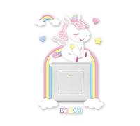 Wasise Light Switch Sticker - Unicorn Wall Stickers, Unicorn Wallpaper, Cute Room Decor for Room Decor, Special Light Switch Stickers, Rainbow Wall Stickers,Rainbow Wallpaper Accent, Bedroom Decor