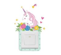 Wasise Light Switch Sticker - Unicorn Wall Stickers, Unicorn Wallpaper, Cute Room Decor for Room Decor, Special Light Switch Stickers, Rainbow Wall Stickers,Rainbow Wallpaper Accent, Bedroom Decor