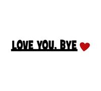 Wasise Love You Bye Above Door Sign - Red Wooden Heart Door Topper Frame Decor, Black Love Wall Wood Decorations, Signs for Home, Bathroom, Office, Farmhouse, Funny Christmas or New Years Gifts
