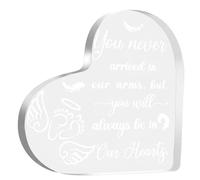 Wasise Miscarriage Gifts - Baby Loss Gift, 10 X 10CM Heart-Shaped Acrylic Memorial Plaque with "You Will Always Be in Our Hearts", Angel Baby Loss Memorial Gift, Miscarriage Gifts for Mothers Girls
