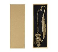 Wasise Owl Bookmark - Feather Bookmark with Metal Chain, Owl Gifts for Women, Unique Bookmarks Gifts, Funny Bookmarks for Children, Vintage Book Marks, Book Page Marker for Reading Adults Students