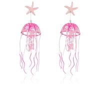 Wasise Quirky Earrings - Quirky Jellyfish Earrings, Jellyfish Dangle Drop Weird Earring, Weird Earring, Exaggerated Dangle Tassel Texture Dangler, Weird Dangler for Women, Christmas Gifts for Women