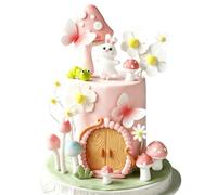 Wasise Rabbit Cake Topper - 30PCS Bunny Cake Topper Set, Rabbit Figures Cakes Toppers, Bunny Fairy Garden Cakes Decor, Easter Decorations,Mushroom Decorations,DIY Rabbit Figurines Birthday Party Decor