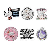 Wasise Silly Goose Brooch - 6PCS Geese Gifts, Pin Badge Pins for Badges, Funny Words Animal Enamel Brooch, Silly Goose Pin Badge Set for Clothes Backpack, Cute Badges and Pins for Kids Men Women
