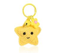 Wasise Star Keyring - Keychain Accessories, Handmade Crochet Keychain Pendant, Kawaii Crochet Keyring, Cute Knitted Star Pendant Keyrings, Perfect Keychains Pendant for Bags Backpacks Accessories