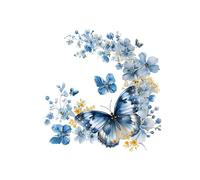 Wasise Toilet Stickers - Bathroom Accessory, Toilet Seat Stickers for Lid, Toilets Cistern Cover Decals, Removable Decals, Bathroom Wall Sticker Waterproof, Blue Butterfly Toilets Seat Sticker